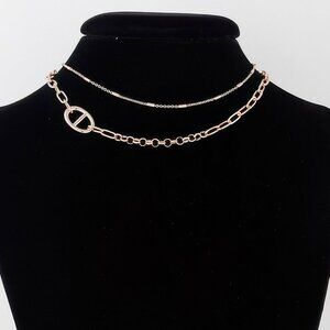 Double Link Chain Choker Necklace